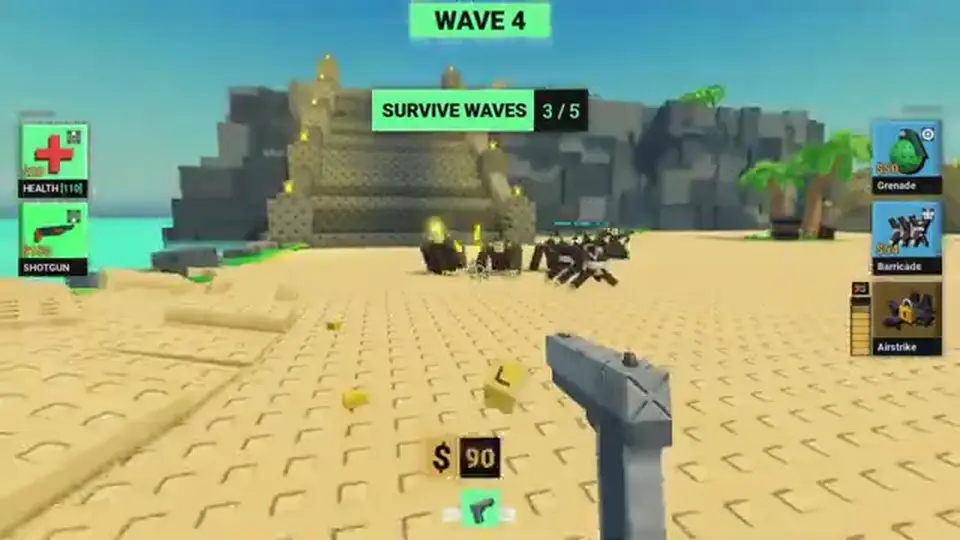 Wave 4 shotgun vs a monkey pack on open beach