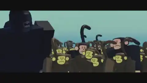 Monkey pack chasing across an open path